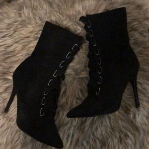 Black Lace Up Booties